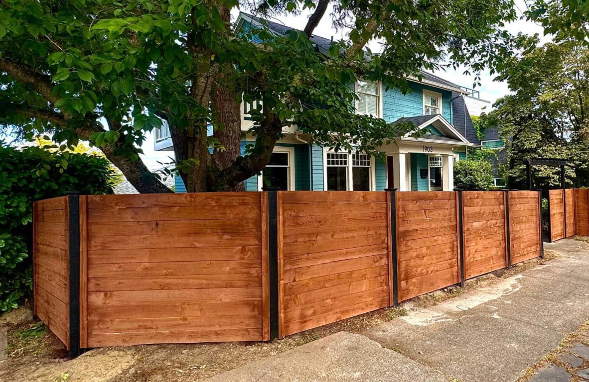 Durable wood fence installation by Yuma fence contractor